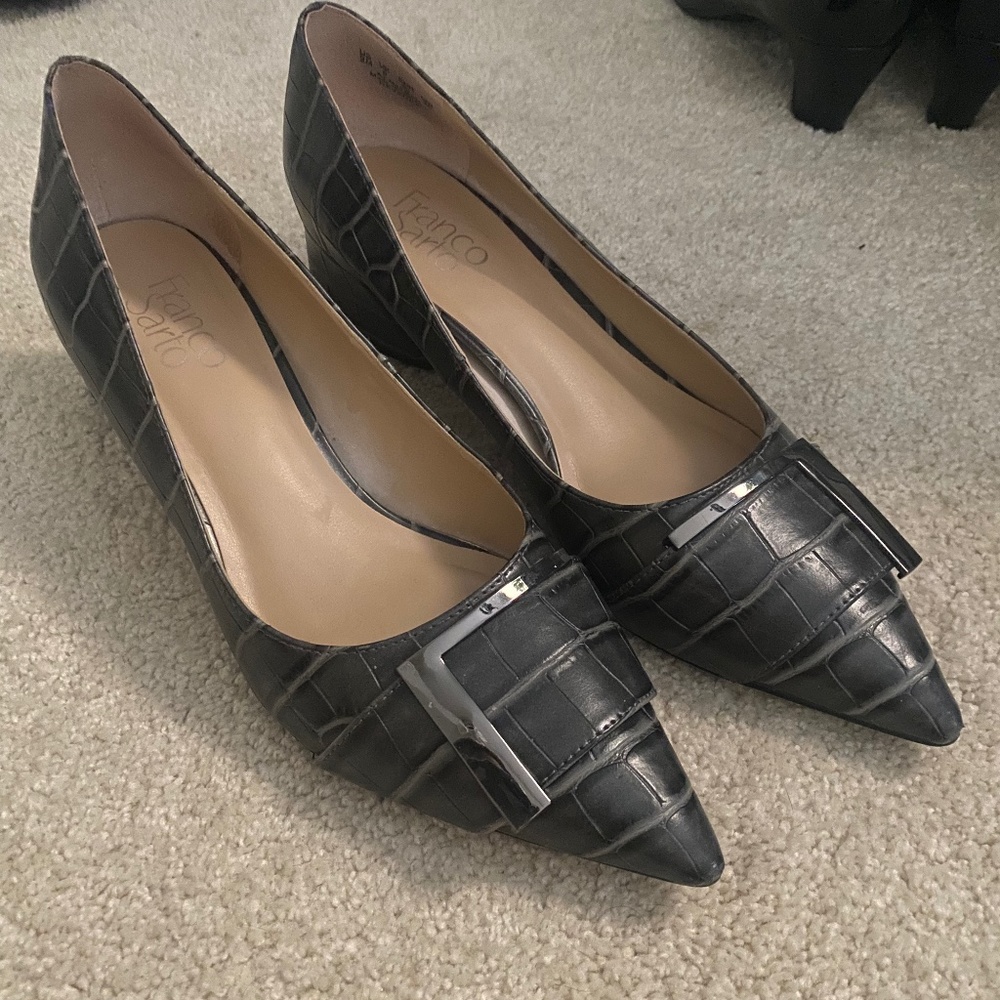 new snakeskin grey heels